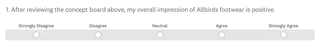 likert scale example: agreement question