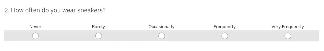 likert scale example: frequency question