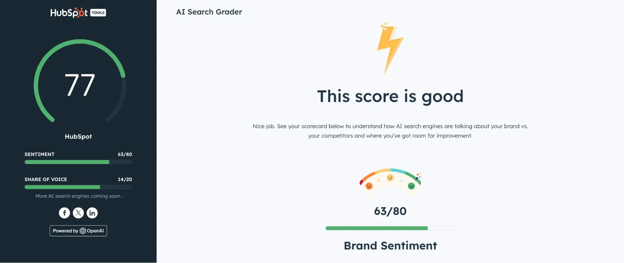 HubSpot's AI search grader can help you improve your website