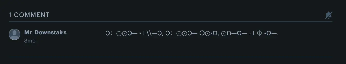 Screencap of a Letterboxd comment with glyphs and symbols.