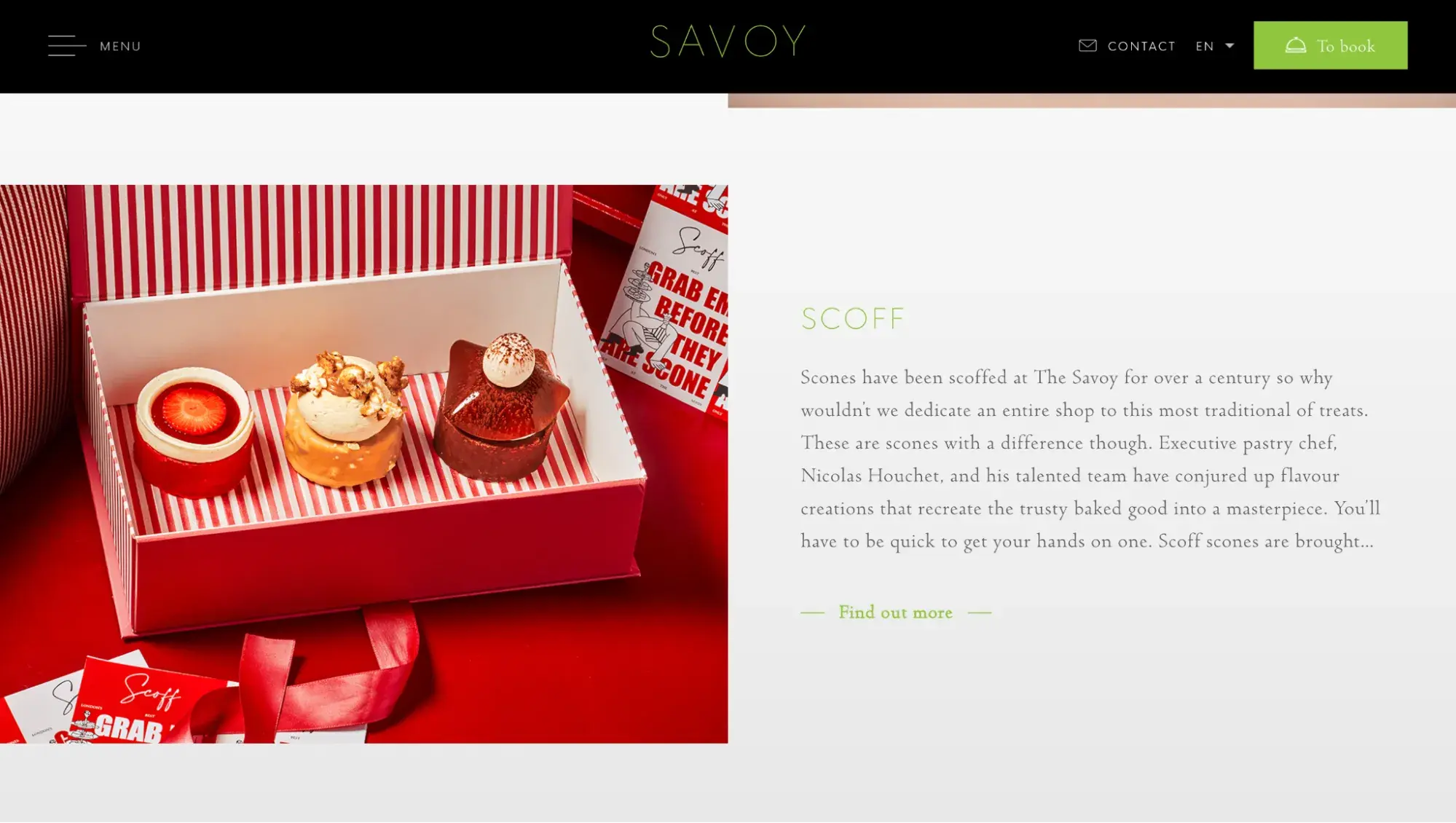 The Savoy’s famous scones in a red box