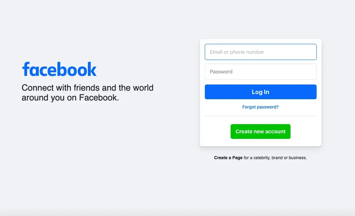 how to register users on a website, facebook
