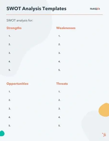 swot analysis template for market analysis