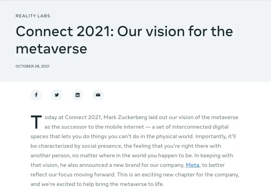 in 2021, facebook rebranded as meta.