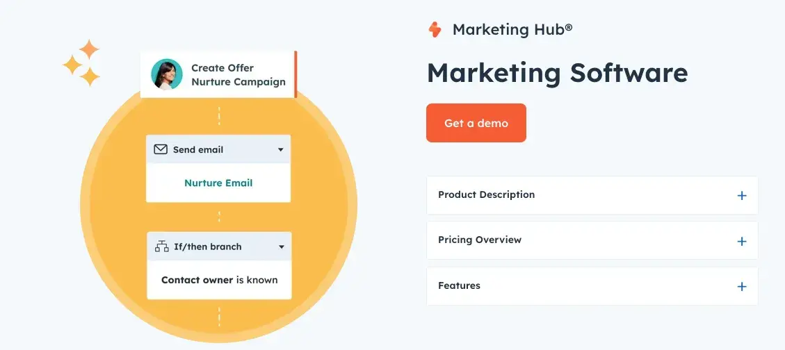 hubspot’s marketing hub makes it easy to manage all types of marketing campaigns.