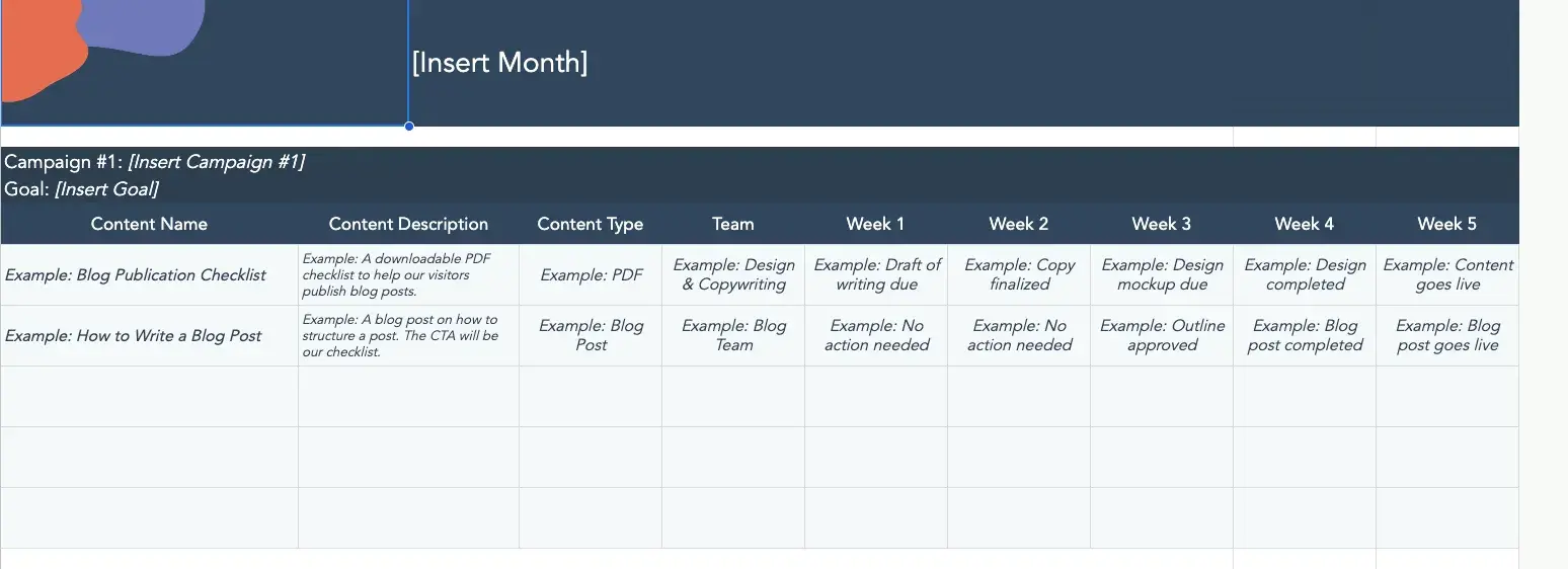 Free excel marketing campaign planner template