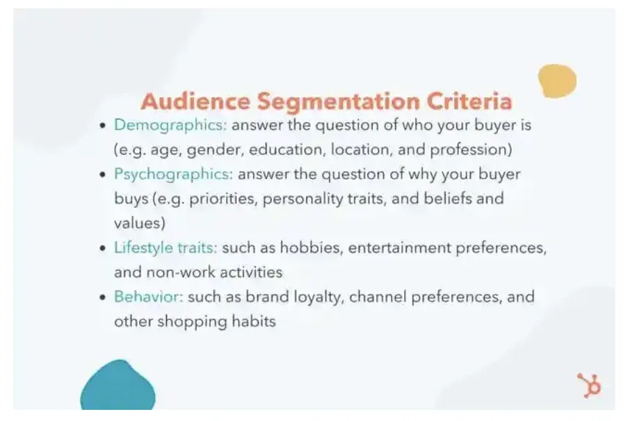  segmentation criteria are demographics, psychographics, lifestyle traits, behavior