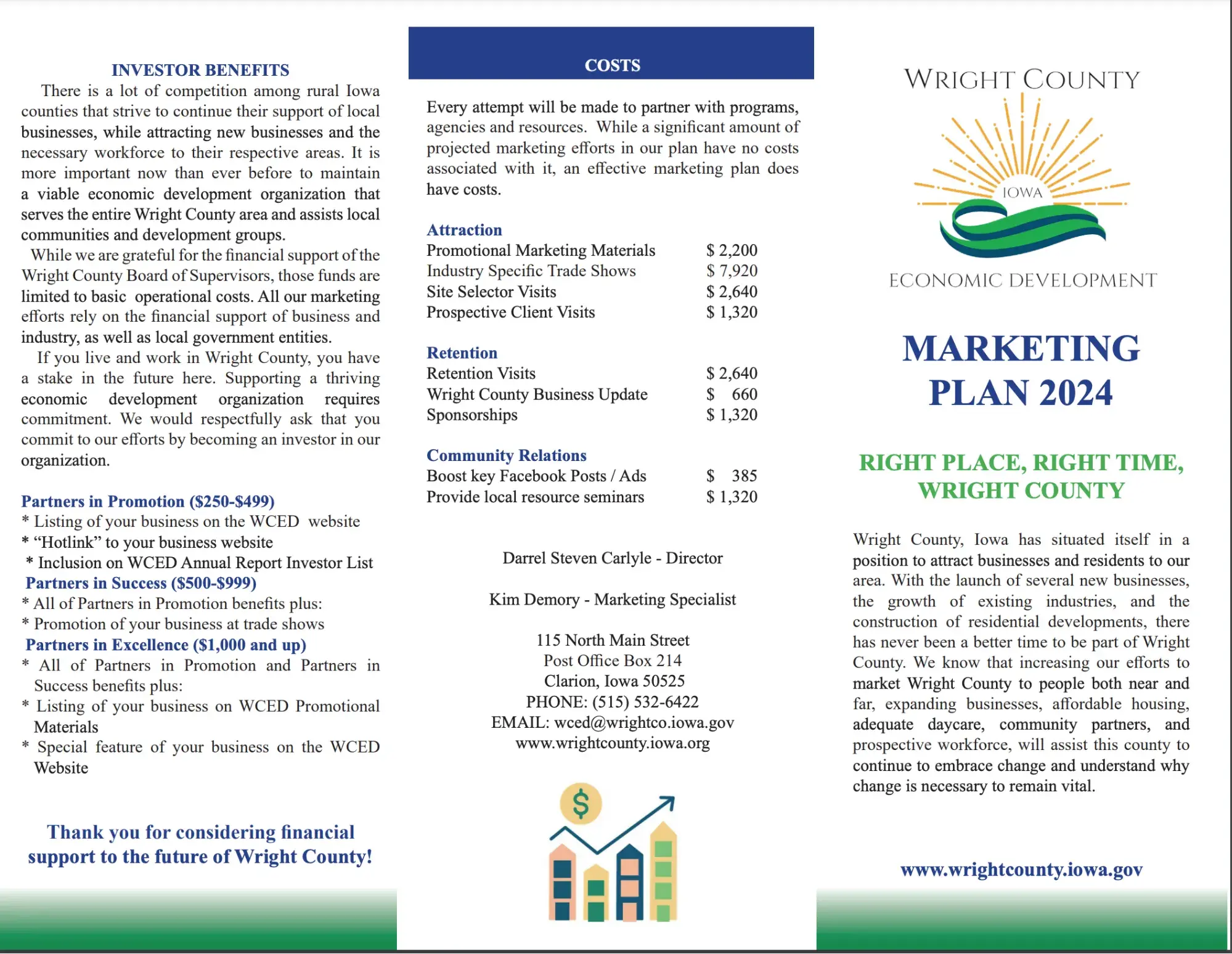 Screencap of Wright County Economic Development’s Marketing Plan 2024