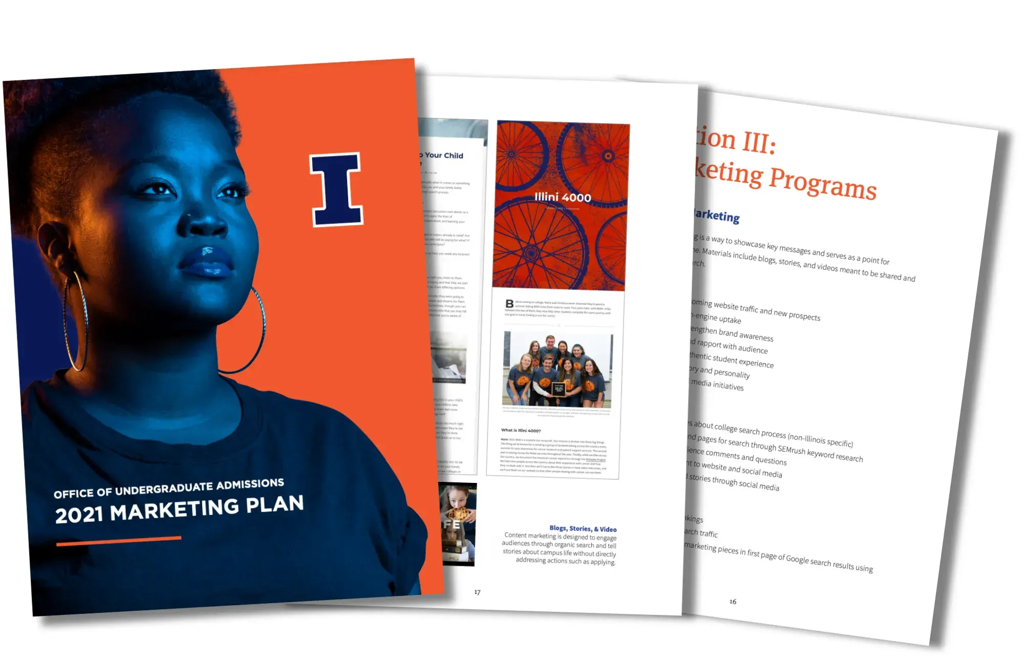 Cover of Office of Undergraduate Admissions, 2021 Marketing Plan, University of Illinois Urbana-Champaign.