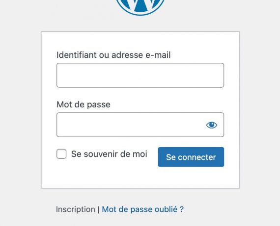 connexion wordpress