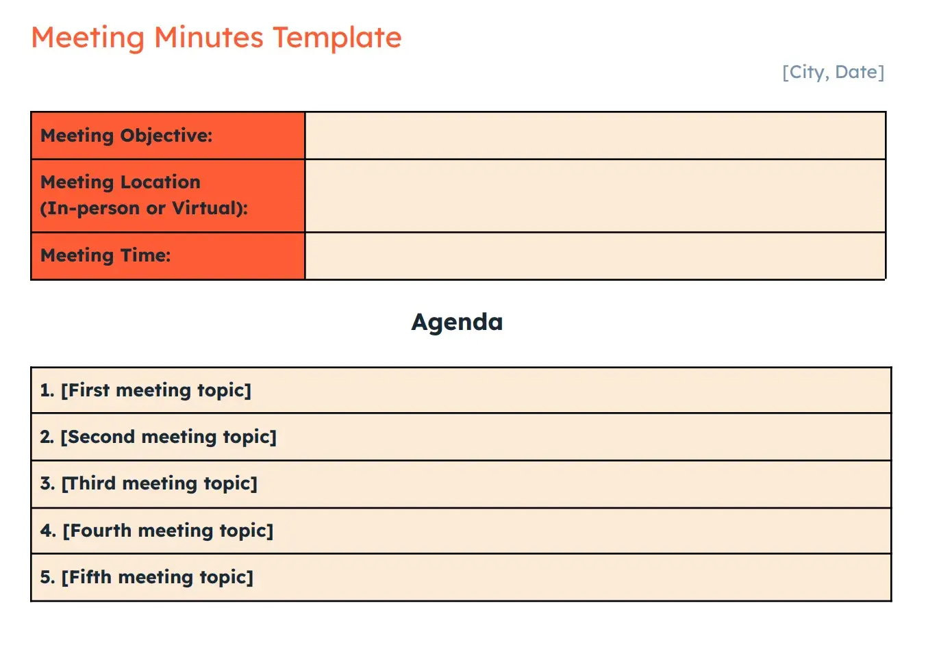 meeting minutes template