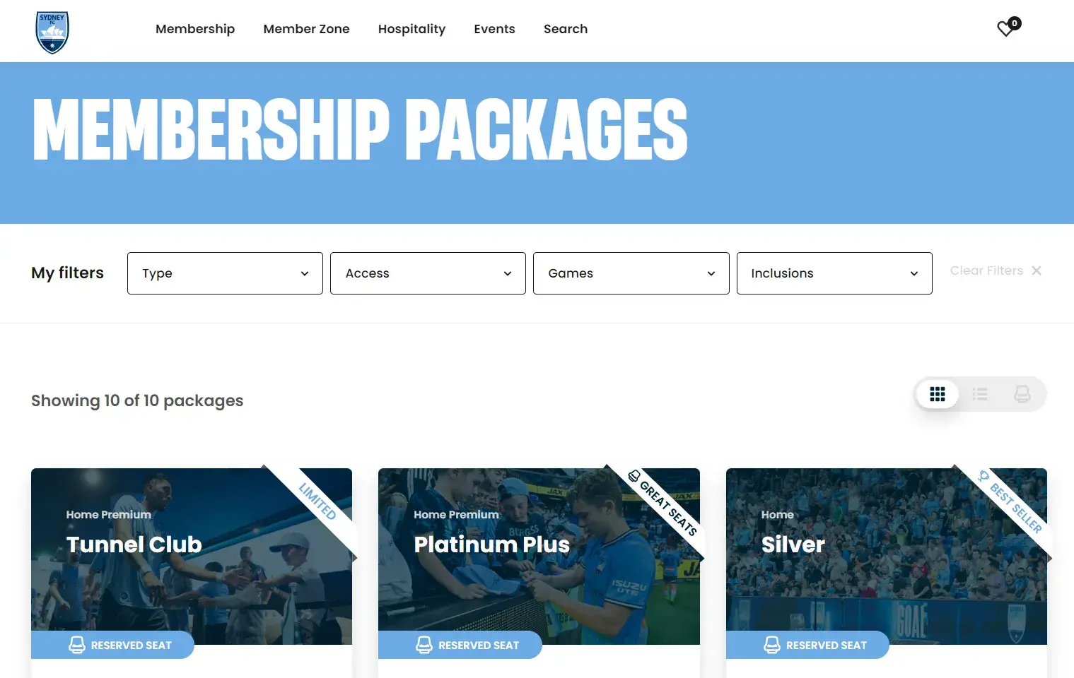 membership website examples, sydney fc