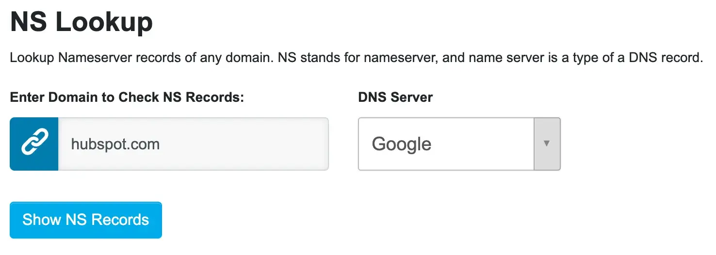 NS lookup, DNS Checker NS Lookup tool