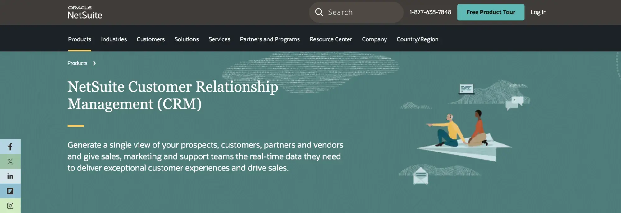 CRM example screenshot of Netsuite homepage