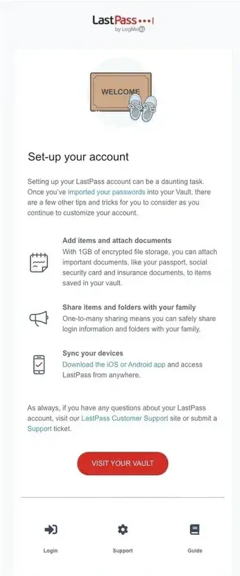 onboarding email example from last pass