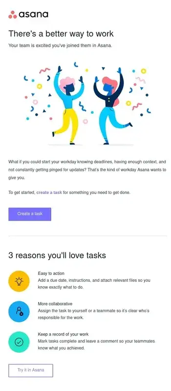 onboarding email example from asana