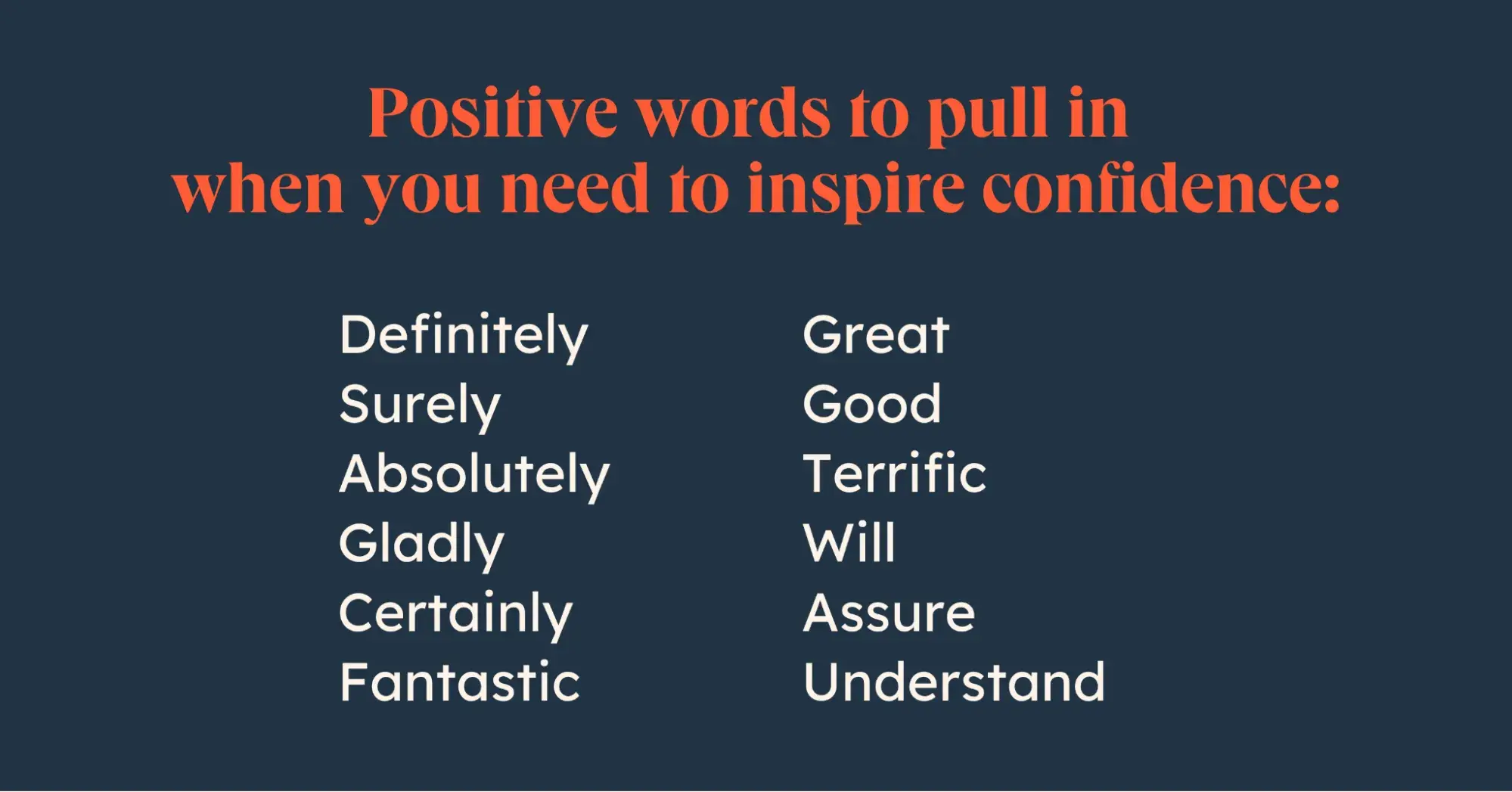Positive words to use in positive scripting examples