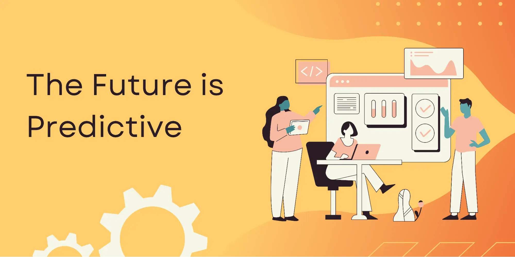 creative image with tagline the future is predictive, predicting customer behavior