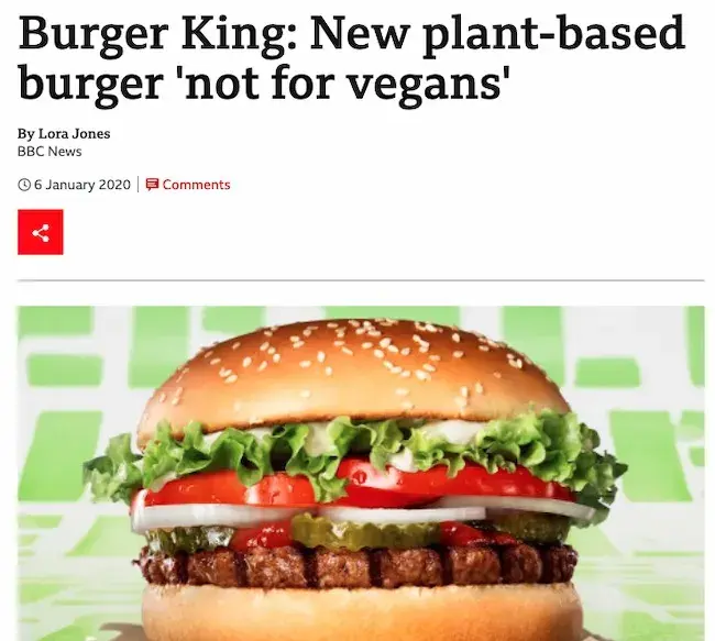 burger king’s new plant based burger, public relations strategy