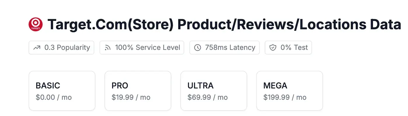 retail api example: target