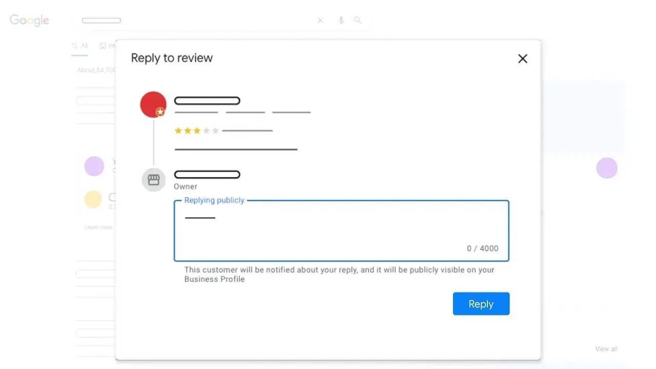 google reviews, how to reply