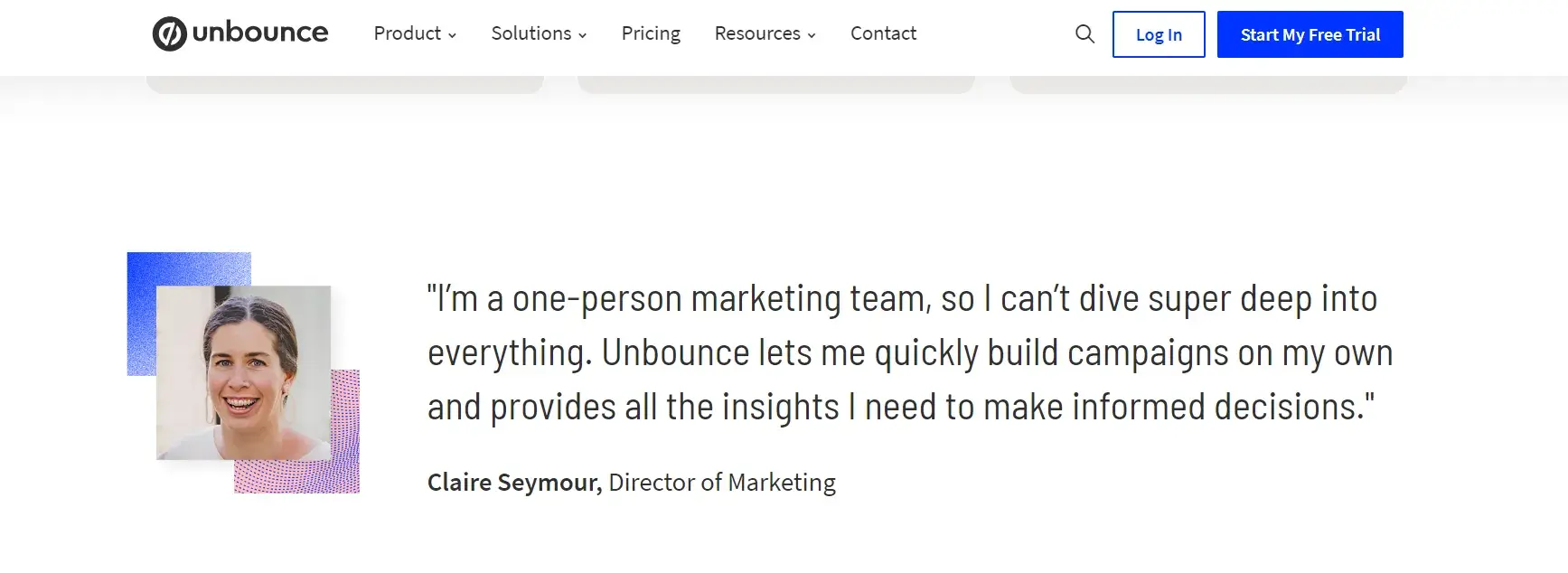 Example of Testimonials Unbounce  