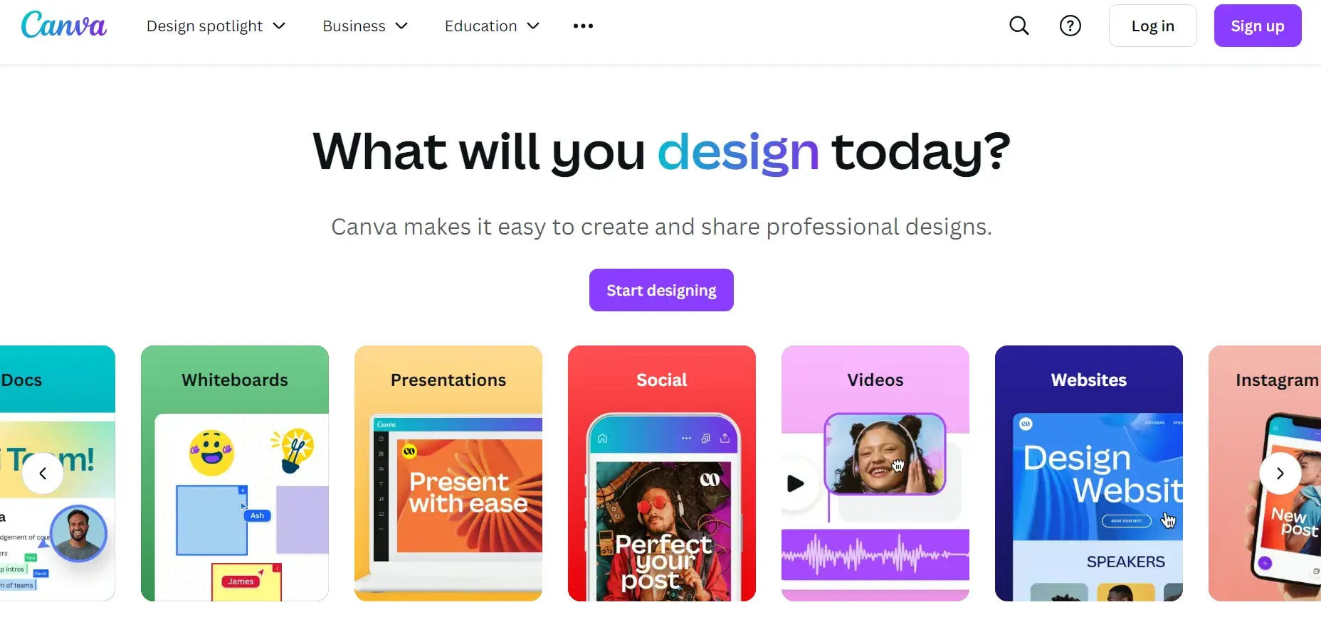 SaaS website design inspiration - Canva