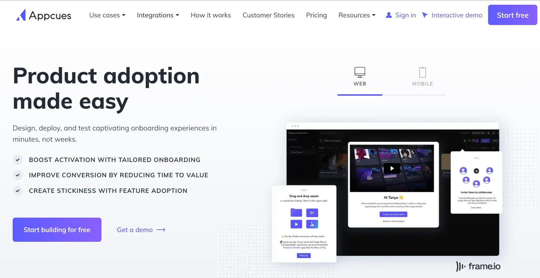 SaaS website design inspiration - Appcues