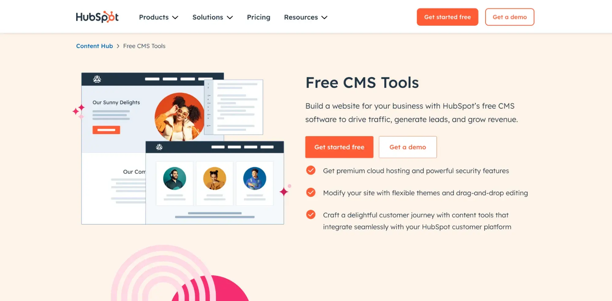 best SaaS website design example: HubSpot