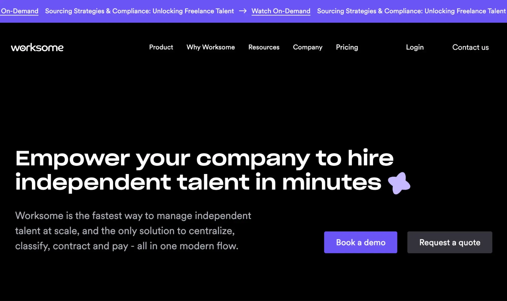 best SaaS website design example: worksome