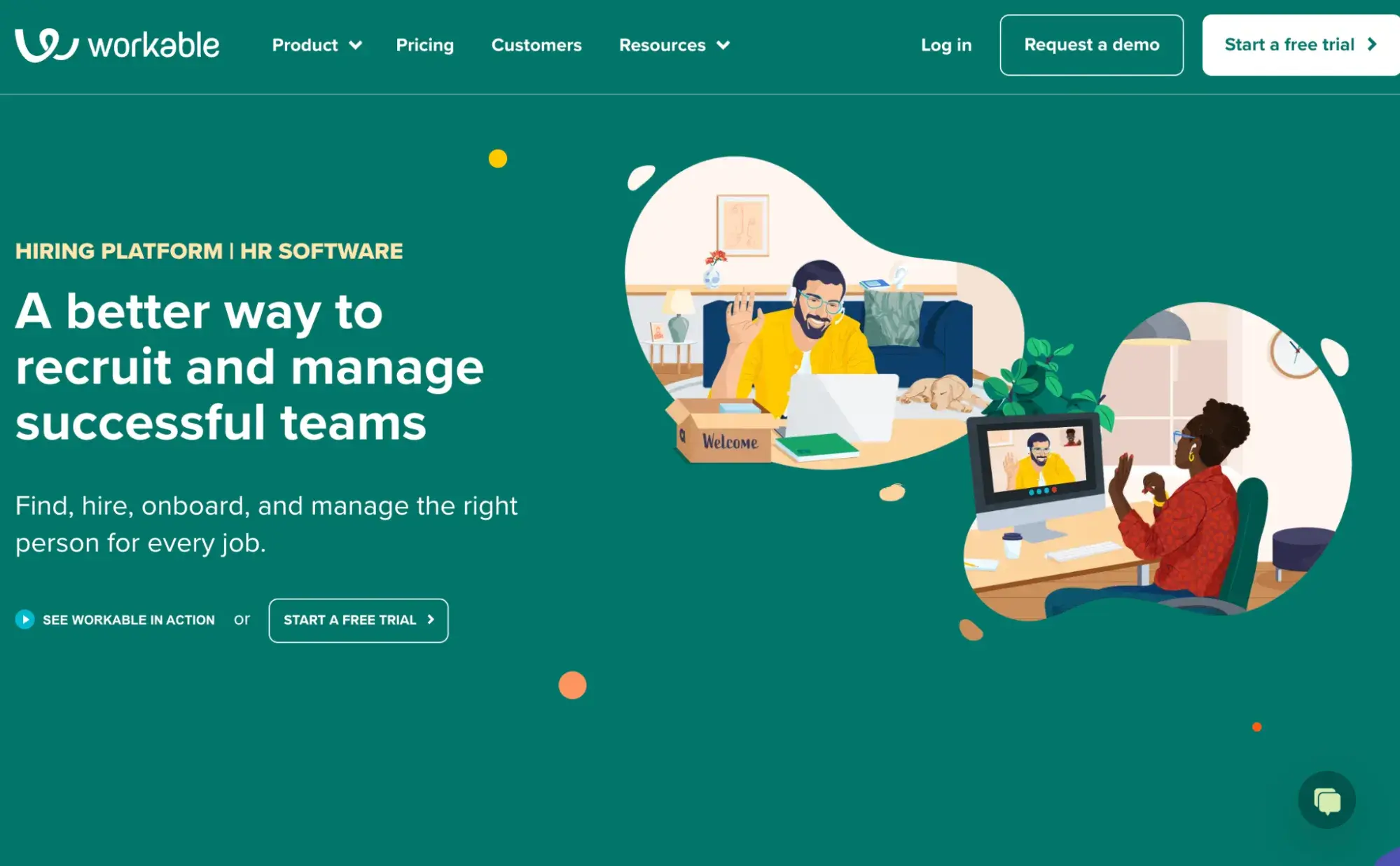 best SaaS website design example: workable