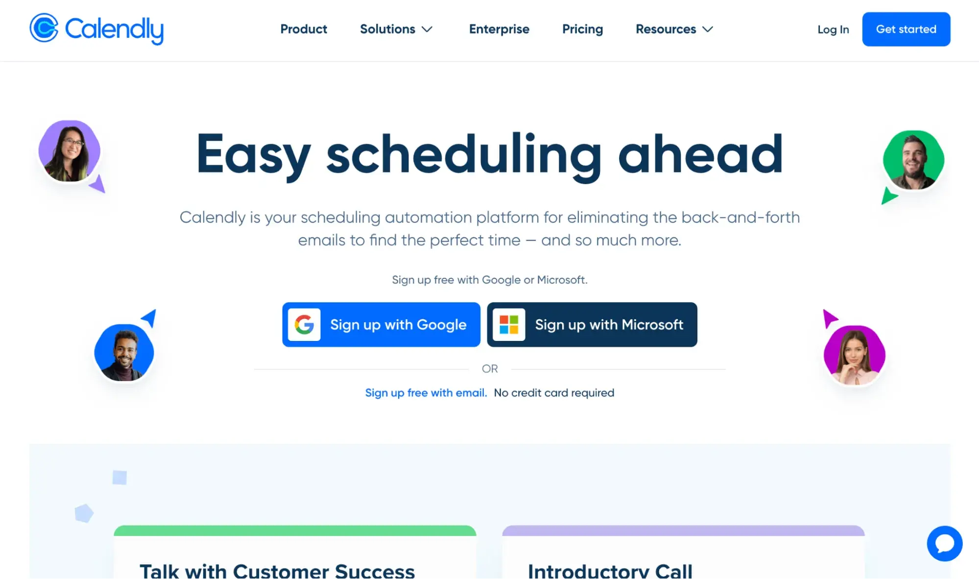 best SaaS website design example: calendly