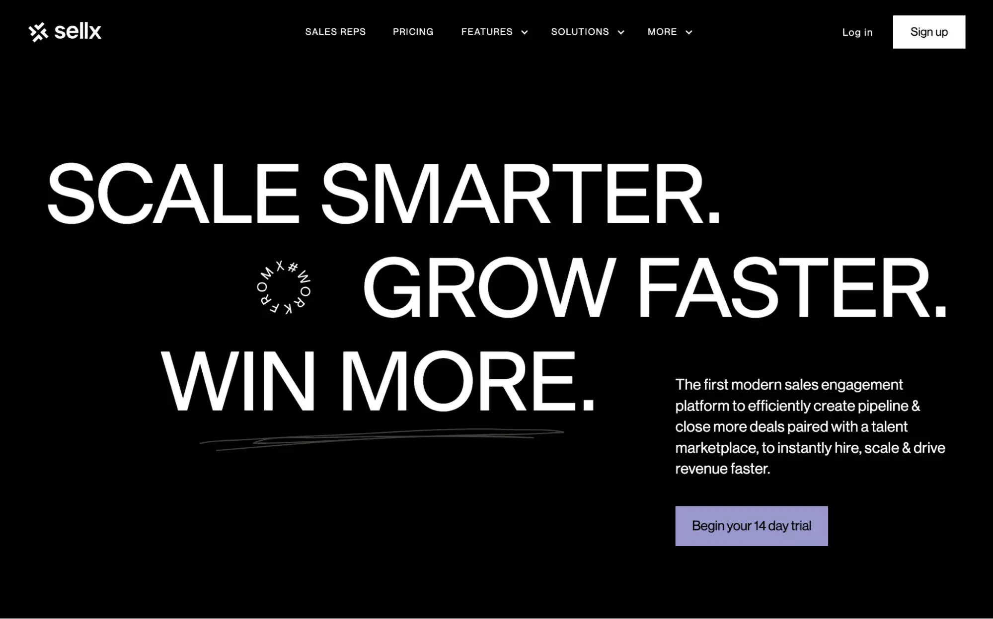 best SaaS website design example: SellX