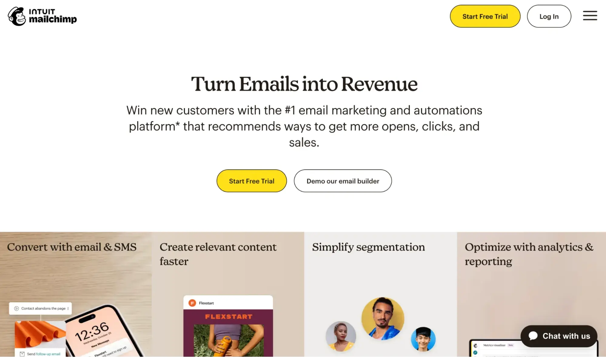 best SaaS website design example: mailchimp