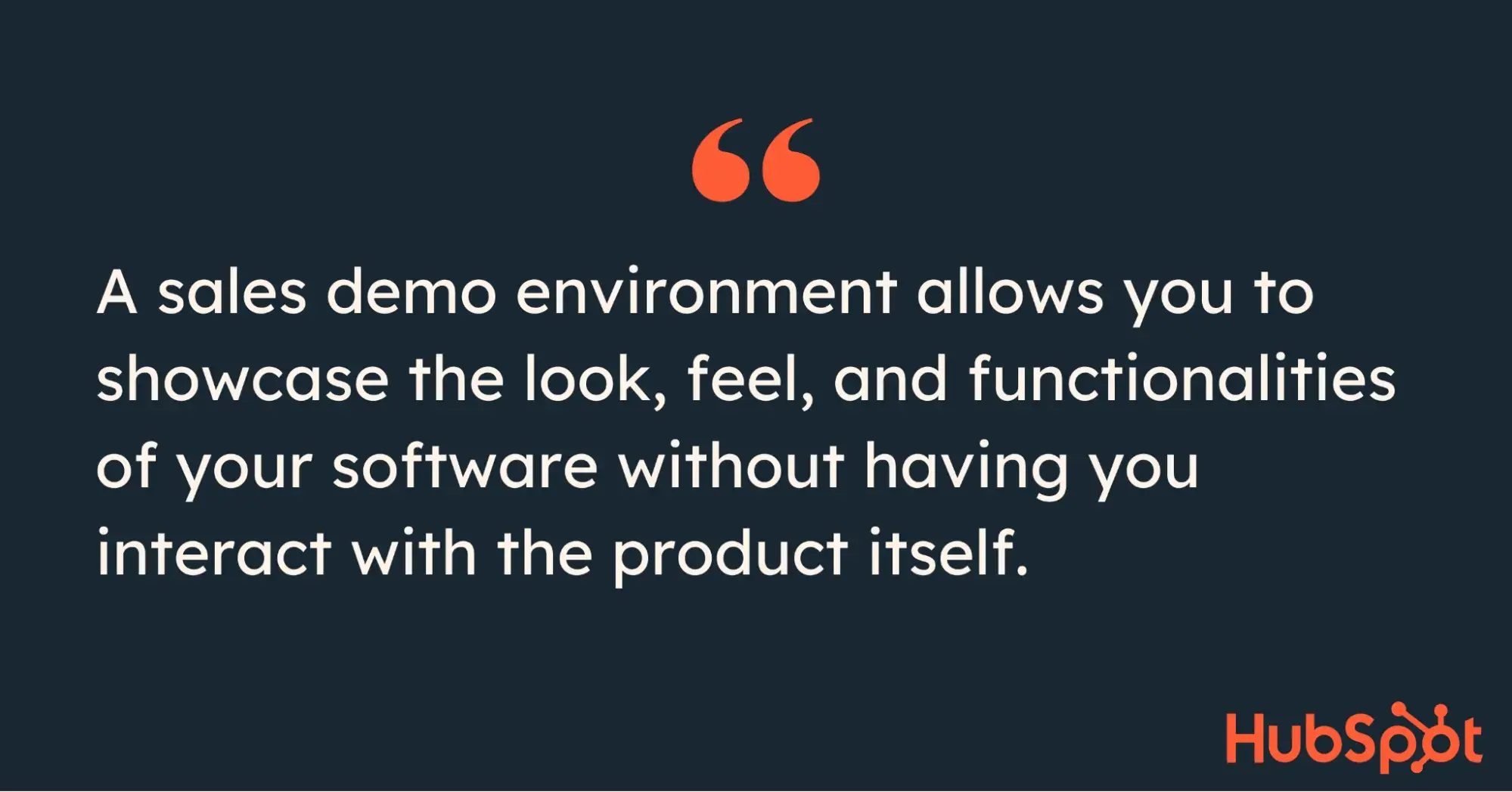 pull quote from article defining what a sales demo environment is