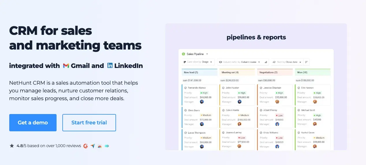 nethunt is a gmail-focused salesforce alternative