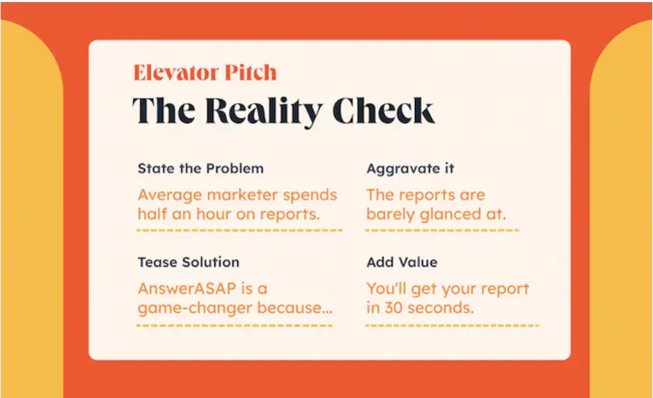 reality check elevator pitch