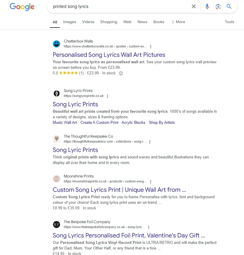 screenshot of google serps demonstrates how startups can use seo to get to the top of google and earn clicks from money-generating keywords.