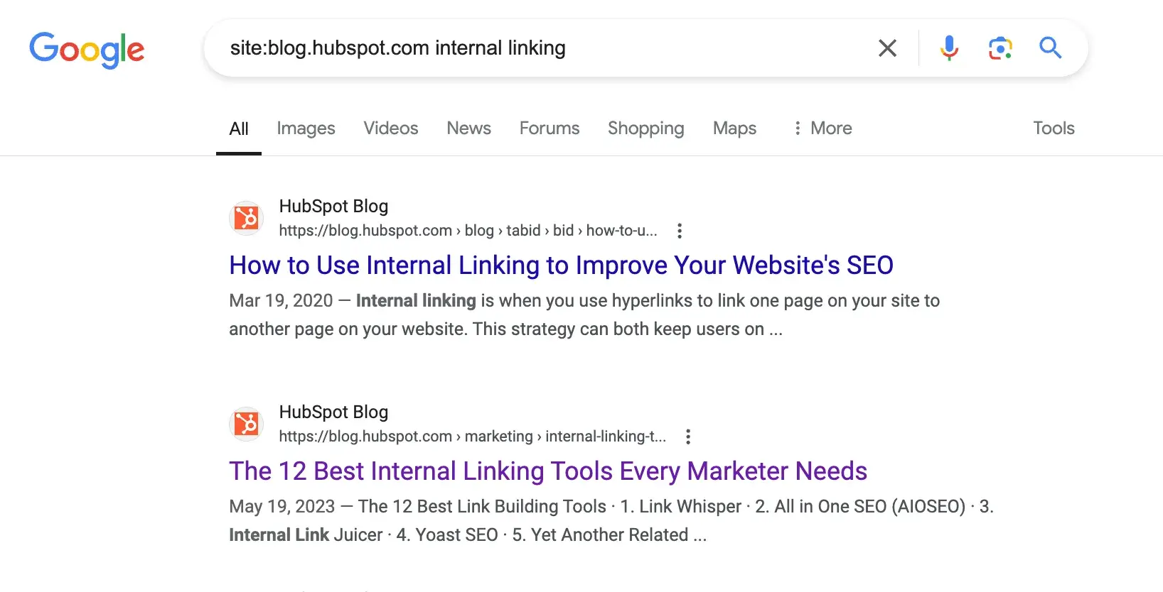 blog.hubspot.com internal linking.” 