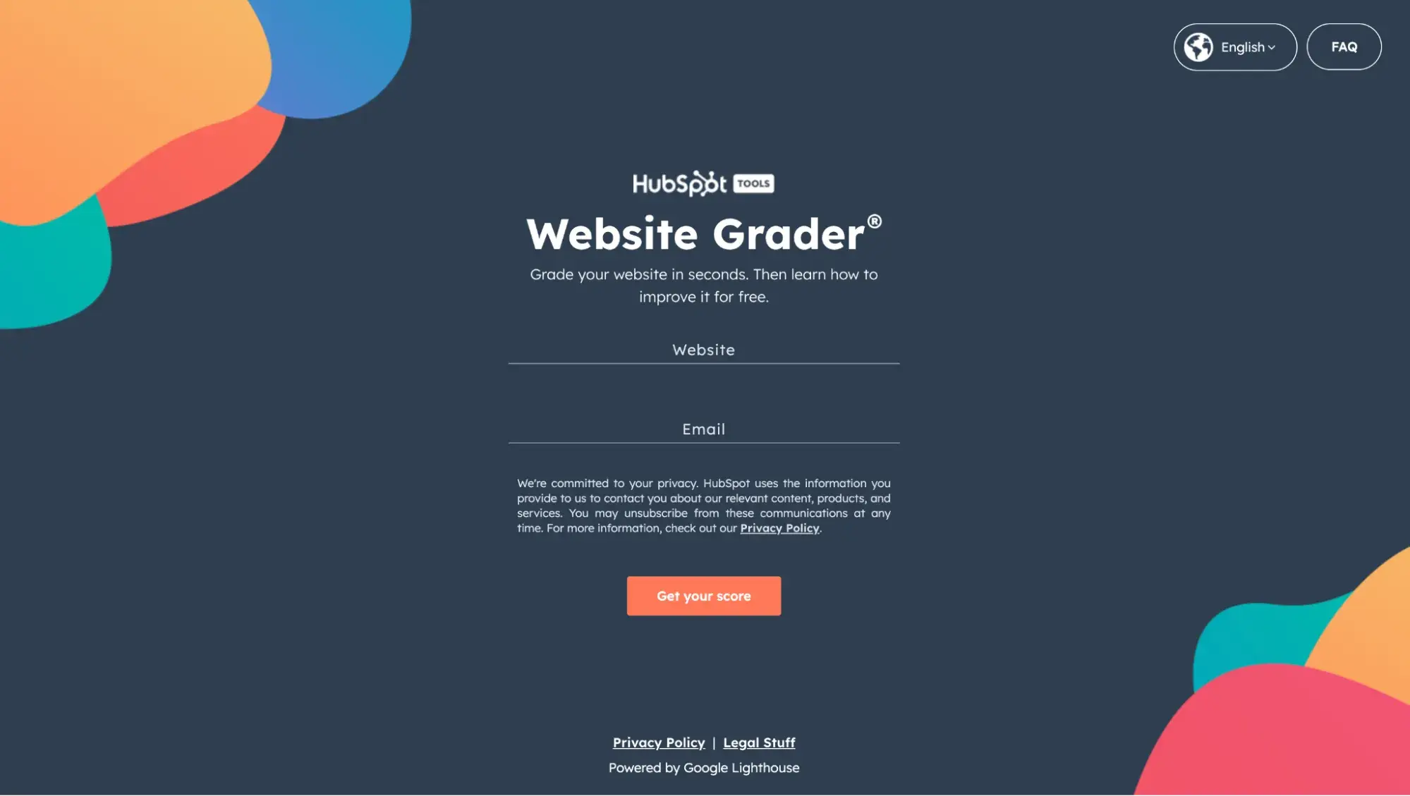 website grader landing page