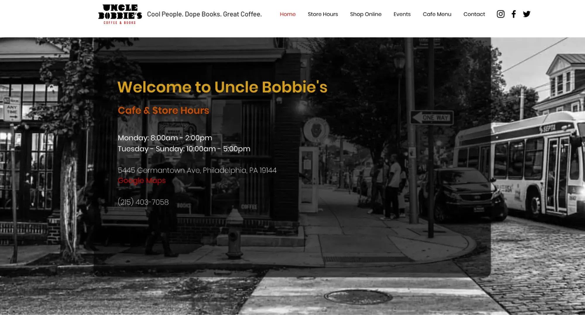 simple website example from uncle bobbie’s