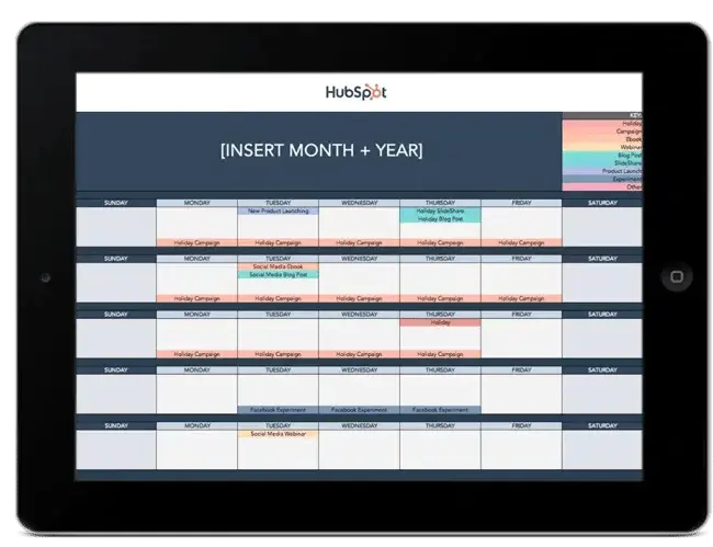 Content calendar template