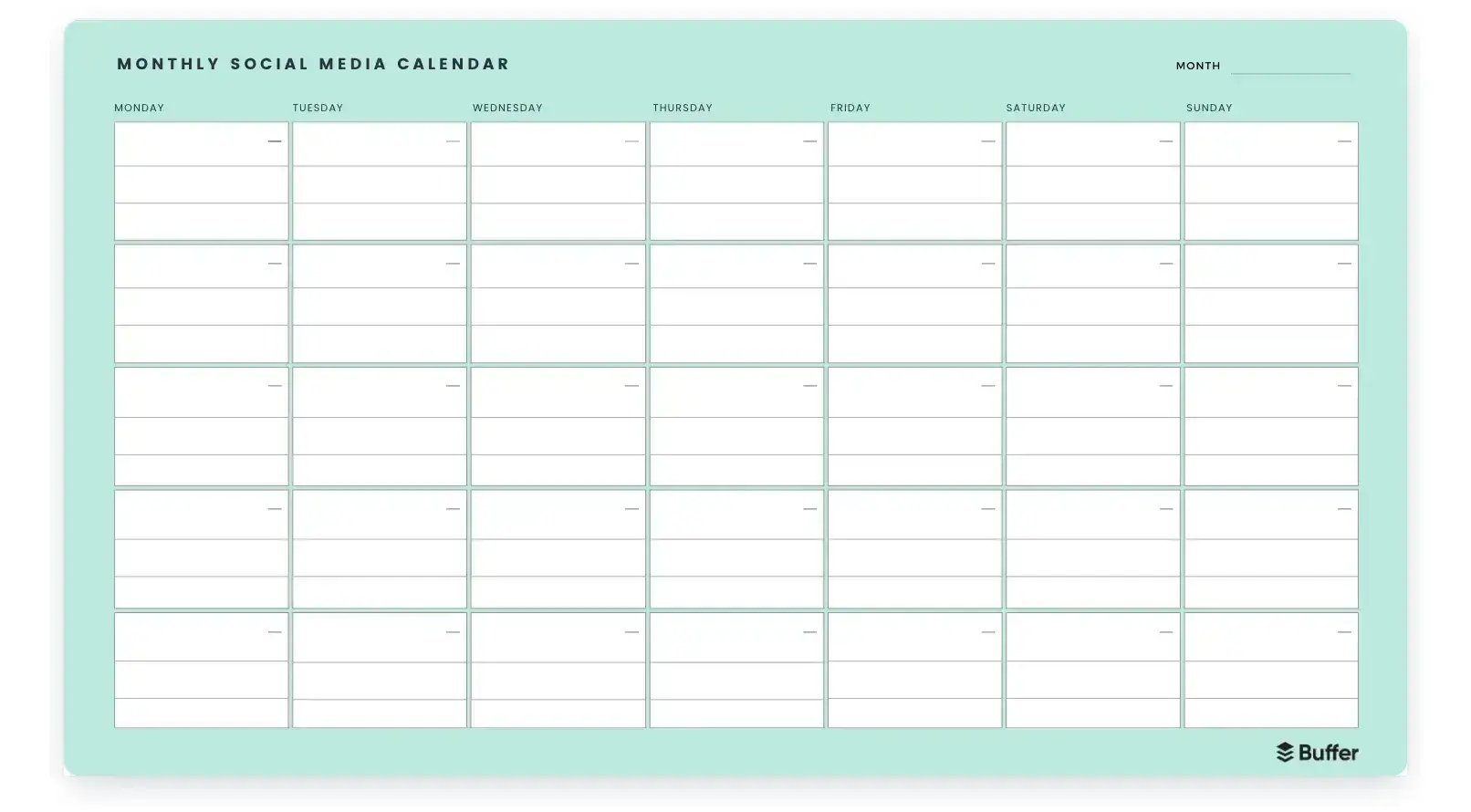 Canva content calendar template