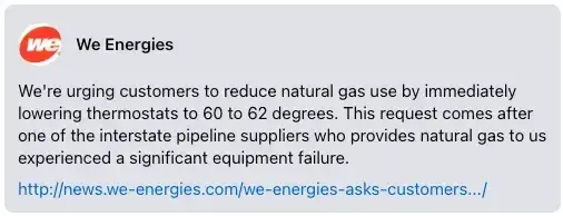 social media crisis management, we energies