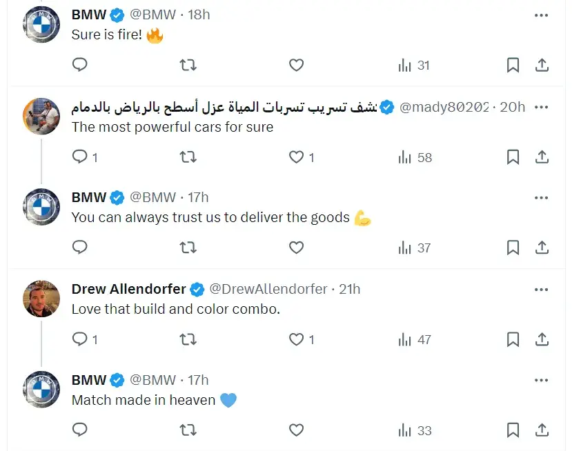 BMW's social media strategy relies heavily on timely communication