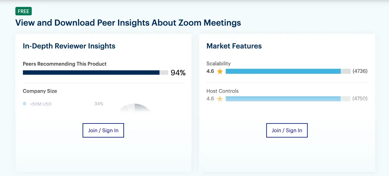 screenshot of downloadable peer insights report from gartner