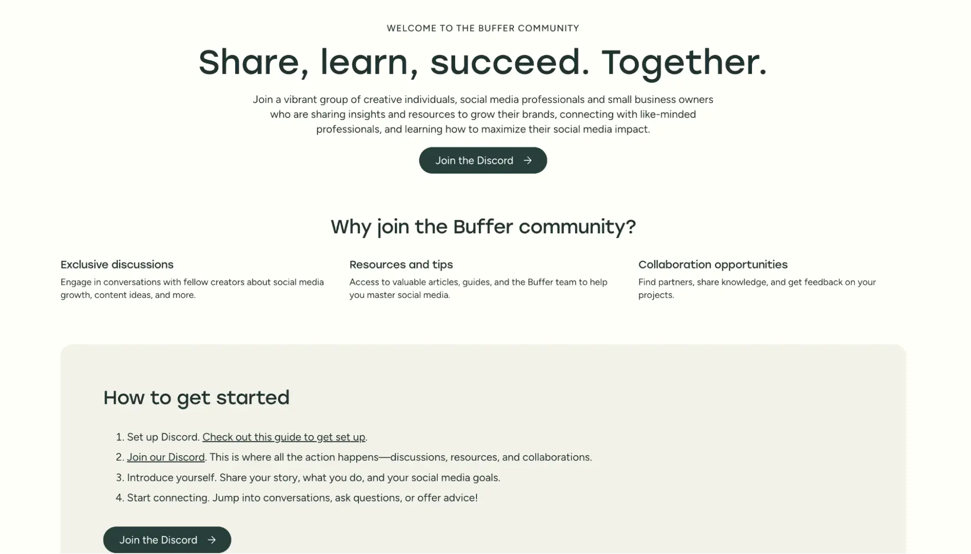 build a startup tool community like buffer’s discord channel