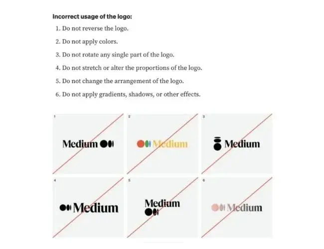 Incorrect usages of Medium logo.