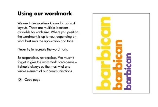 Barbican wordmark in yellow, orange, and purple.