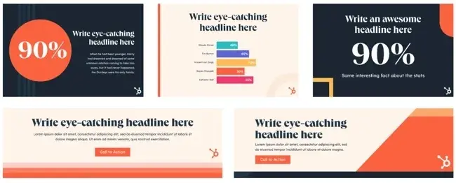 Five different HubSpot templates.